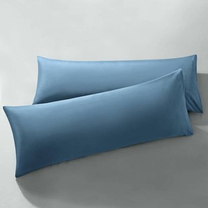 MILVOWOC 2Pcs Brushed Microfiber Body Pillowcases - 20 x 48 Inch, Slate Blue Pillow Case Set Non Slip Envelope Pillow Cover with Moisture Absorption and Anti-Wrinkle