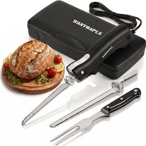 $40 Electric Knife - Carving Knife Set, Black Ergonomic Handle Electric Knifes Cutting 2000 TimesMinute with 60-inch Power Cord, for Meat, Poultry, Bread, Brisket Slicing, Thanksgiving and Christmas Gift