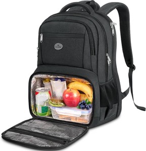 $28 MATEIN Lunch Backpack for Men Work, Sturdy 17 Inch Laptop Backpack with Lunch Compartment, Water Resistant Work Bag with Padded Straps, Anti Theft Computer Back Pack for Office Commute College