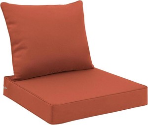 $37 Favoyard Outdoor Seat Cushion Set 24 x 24 Inch Waterproof & Fade Resistant Patio Furniture Cushions with Removable Cover Deep Seat & Back Cushion with Tie Straps for Chair Sofa Couch