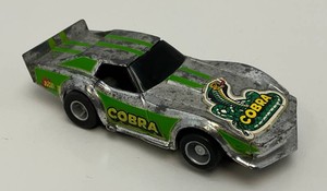 Vintage TYCO 1980s Racin Wheelies Cobra Chrome Corvette HO Scale Slot Car
