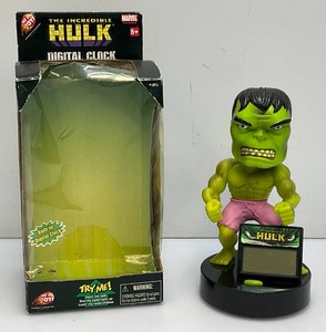 Vintage MARVEL Hulk Bobble Head Digital Clock in Original Box