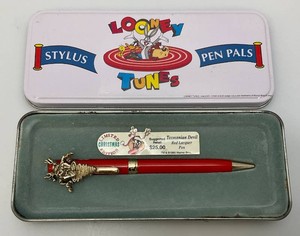 Vintage LOONEY TUNES Taz Pen In Original Tin Case