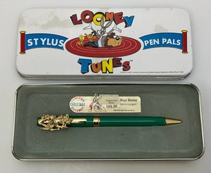 Vintage LOONEY TUNES Bugs Bunny Pen In Original Tin Case