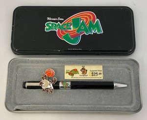 Vintage Warner Brothers SPACE JAM Taz Pen In Original Tin Case
