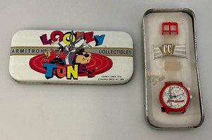 Vintage Looney Tunes Armitron Collectibles BUGS BUNNY Musical Watch In Original Tin (New Old Stock)