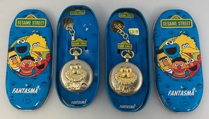 Collectible FANTASMA Brand Seasame Street (ELMO) Pocket Watch In Original Tin Case (New Old Stock)