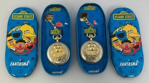 Collectible FANTASMA Brand Seasame Street (ELMO) Pocket Watch In Original Tin Case (New Old Stock)