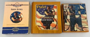 Vintage Collectible NORMAN ROCKWELL American Spirit Six Classic Post Covers Cube Puzzles In Original Box