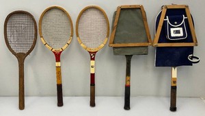 Large Group OF Vintage Collectible Tennis Rackets