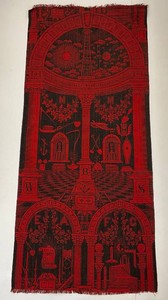 Est. $2,200.00 - $5,000.00 Antique Hand Woven Masonic Freemason Wool Ingrain CarpetRug Scottish Rite Occult 36 12 x 82