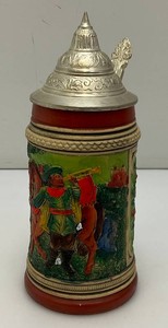 Vintage Western Germany Beer Stein With Lid 8 12 Alt-Grenzav 1894 Stamped On Bottom