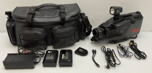 Vintage RCA CC540 VHS Camcorder Pro-Edit With Carry Case Accessories And More