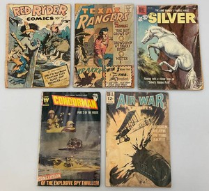 Very Old 10 & 12 Cent Comics Ibncluding Red Ryder, Texas Rangers And More