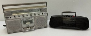 Two Vintage Boom Box Radios Stereo Sound AMFM Cassette (Works But Needs Tuner Repaired And On-Off Button)  And SONY CFS-B15 AMFM Cassette Works