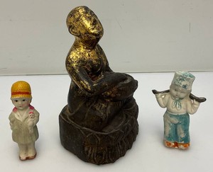 Misc. Vintage Oriental Collectibles Including Hand Carved Wooden Buddha 7,