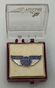 Vintage BRANIFF First Fliter Pin One-11 STERLING In Original Case 2.90 Grams Overall