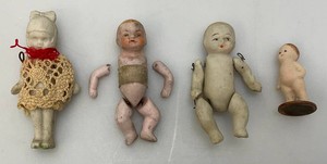 Misc. Vintage JAPAN Bisque Jointed Miniature Dolls And More (One Needs Repair)