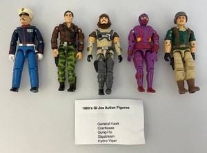 Misc. 1980s GI Joe Action Figures Including Crankcase, General Hawk, Gung-Ho, Hydro-Viper & Slipstream