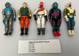 Misc. 1980s GI Joe Action Figures Including Dee Jay, Hot Seat, Ice Viper, Lamprey And Target