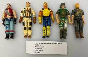 Misc. 1980s GI Joe Action Figures Including Backblast, Blizzard, Monkeywrench, TJ Bang And Rock & Roll