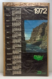 1972 Burlington Northern Calendar Sealed Behind Plastic 25 x 42