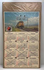 1968 Northern Pacific Railway Calendar (Has X Through Months) In Plastic 25 x 42