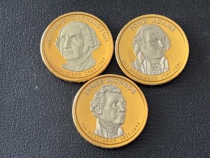 Silver Inlayed Presidential Dollars Laminated