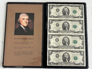 2003 Green Seal $2 Dollar Notes Uncut Sheet