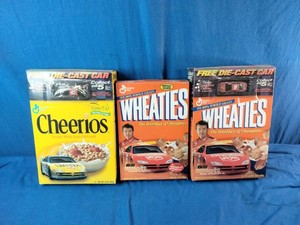 2001 General Mills cereal boxes featuring NASCAR