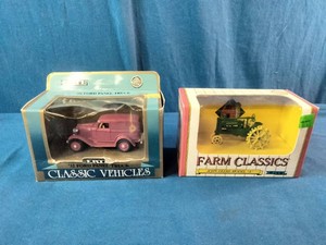 Two vintage die-cast collectible vehicle replicas manufactured by ERTL
