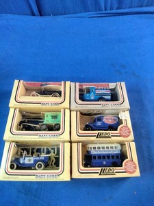 Collection of vintage Lledo Days Gone die-cast vehicles manufactured in England during the 1980s.