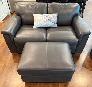 Digio Leather Collection Sofa & Ottoman Set - Matches Lot 3