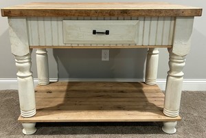 Rustic Wood Console Table With Drawer