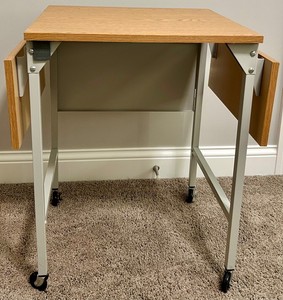 Folding Drop-Leaf Typewriter Table on Casters