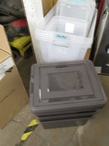 Lot of assorted plastic storage tot...