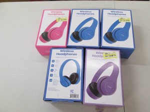 5 Assorted color wireless jeadphone...
