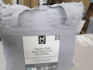 Pair of plush grey pillows...