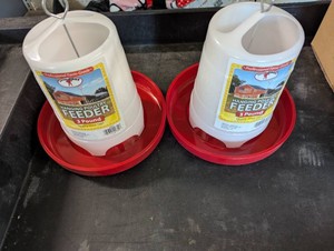 2 New 3 pound hanging poultry feeders