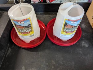 2 New 3 pound hanging poultry feeders
