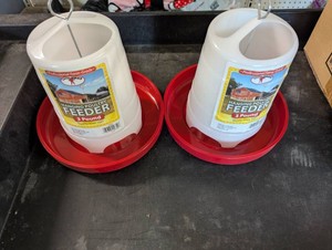 2 New 3 pound hanging poultry feeders