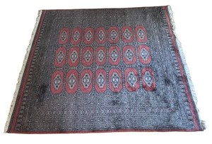 LR - Vintage Pakistani Area Rug Turcoman Salor Guls Motif