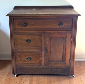 BR1 - Antique Wooden Washstand Cabinet
