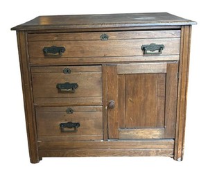BR2 - Antique Eastlake Oak Washstand Cabinet
