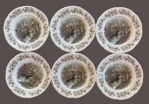 LR - Set of Six Vintage Azalea Gardens Windsor Ware Bowls