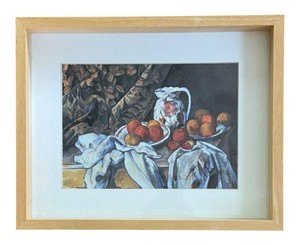 LR - Still Life with a Curtain Framed Print by Paul Cezanne