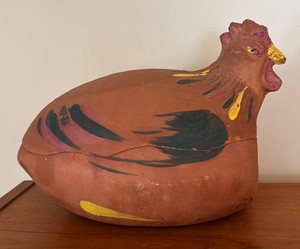LR - Vintage Italian Chicken Terra-Cotta Soup Tureen