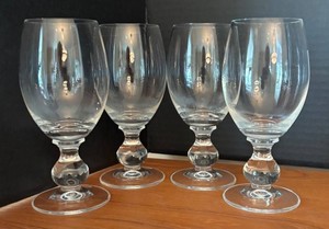 K - Set of Four Crystal Stemware Goblets