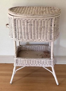 LR - Vintage Wicker Sewing Basket