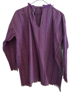 LR - Vintage Boho Style Striped Pullover Tunic